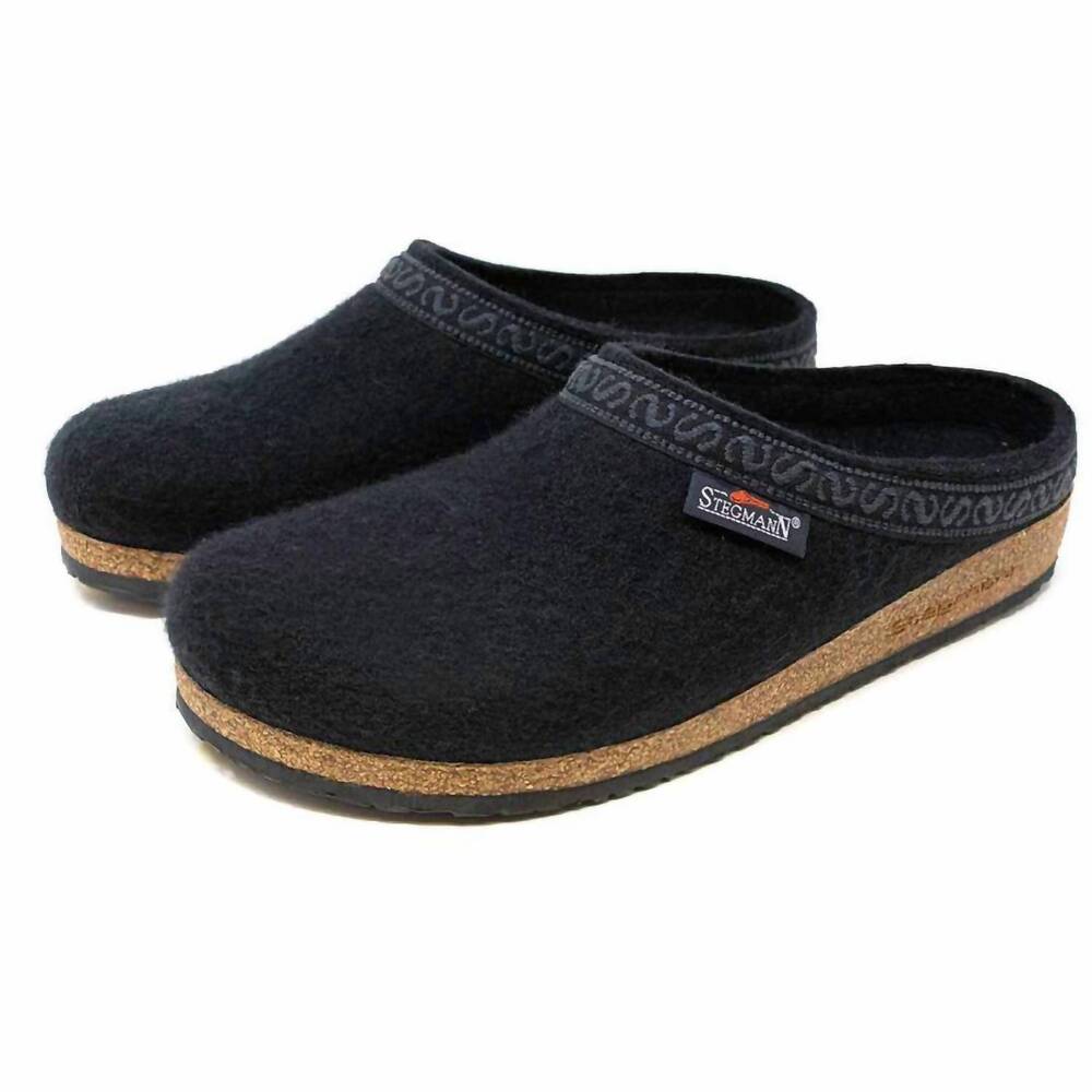 NEW STEGMANN men's original cork wool clog in black